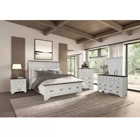 Hampstead White and Dark Brown 5 Drawer Chest