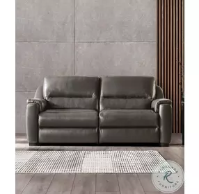 Altamura Gray Leather Power Reclining Living Room Set