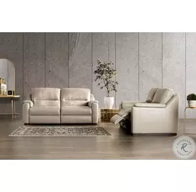 Altamura Taupe Leather Power Reclining Sofa