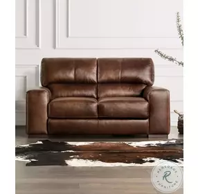Marsicano Cognac Leather Living Room Set