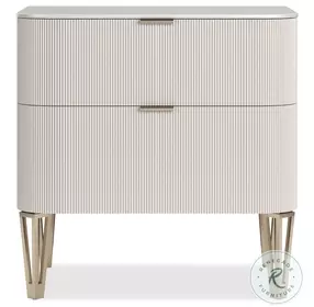 True Love Matte Pearl 2 Drawer 26" Nightstand