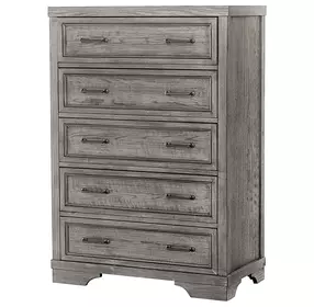 Foundry Brushed Pewter 5 Drawer Chest