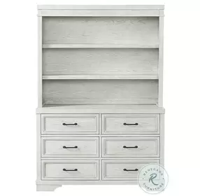 Foundry White Dove Hutch and Bookcase with 3 Shelves