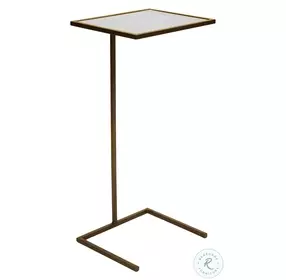 Fncmam Bronze And Antique Mirror Top Rectangular Cigar Accent Table