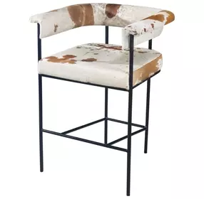 Charleston Beige and Brown Leather Upholstered Counter Height Chair