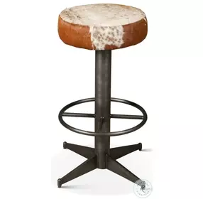 Melbourne Brown Cowhide Leather Bar Stool