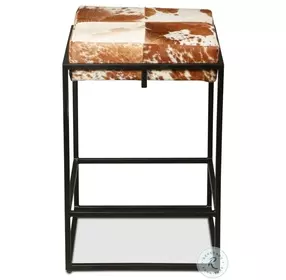 Melbourne Brown Cowhide Leather Counter Height Stool