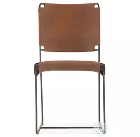 Melbourne Buffalo Leather Industrial Modern Dining Chair Set Of 2
