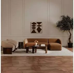Faye Tan 2 Piece Modular LAF Sectional