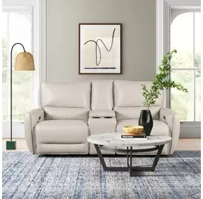 Phineas Beige 74" Power Reclining Loveseat