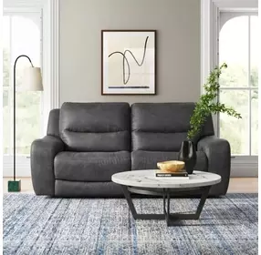 Demetrius Dark Gray 66" Power Reclining Loveseat with USB Charging