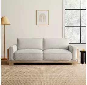 Harstad Light Brown And Natural 93" Sofa