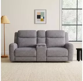 Antonius Gray 78" Manual Reclining Loveseat with Console