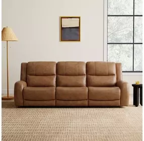 Leolinus Brown 88" Manual Reclining Sofa