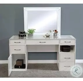 Vickie Luminous White Vanity Set