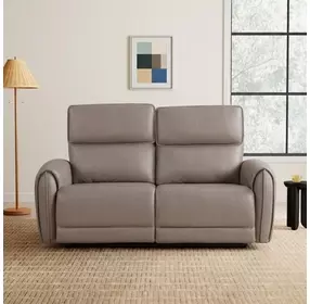 Schlieren Light Brown 57" Power Reclining Loveseat with USB Charging
