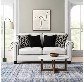 Viviani White and Black 69" Loveseat