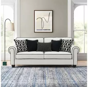 Viviani White and Black 87" Sofa