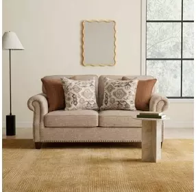 Buckhurst Taupe 67" Loveseat with Nailhead Trim