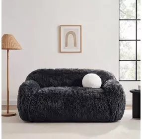 Darwen Dark Gray 67" Loveseat with Pillow