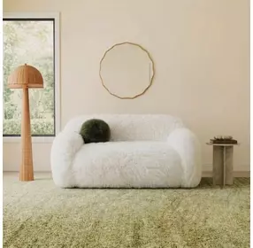 Darwen White 67" Loveseat with Pillow