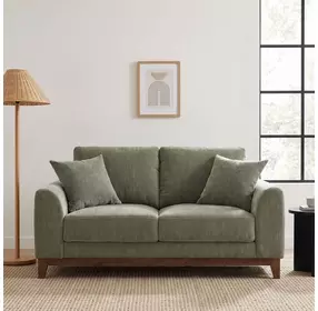 Watton Olive Green 65" Loveseat with Pillows