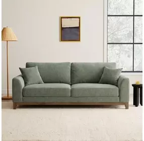 Watton Olive Green 84" Sofa with Pillows