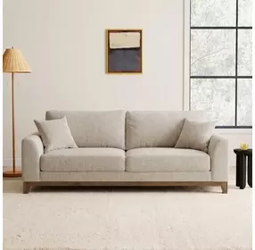 Watton Light Gray 84" Sofa with Pillows
