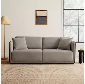 Benilde Taupe 85" Sofa with Pillows