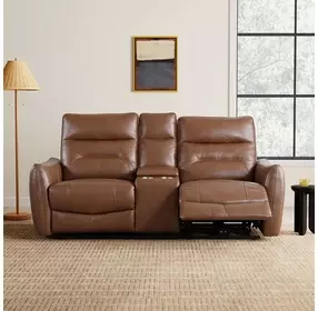 Terentius Caramel Brown 63" Power Reclining Loveseat with Storage