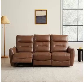 Terentius Caramel Brown 86" Power Reclining Sofa with Storage