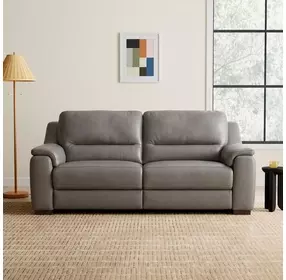 Altamura Gray Leather 62" Power Reclining Loveseat