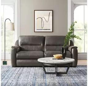 Altamura Gray Leather 80" Power Reclining Sofa