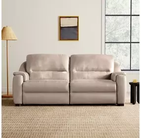 Altamura Taupe Leather 62" Power Reclining Loveseat