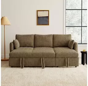 Denholme Brown Sleeper Sofa with Pull Out and USB Charging