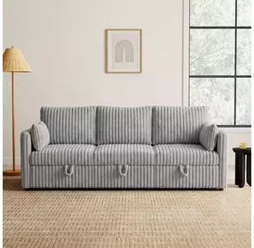 Denholme Gray Sleeper Sofa with Pull Out and USB Charging