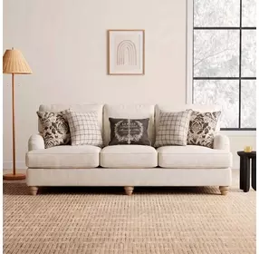Mossley Ivory 93" Performance Fabric Sofa