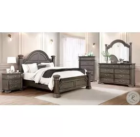 Pamphilos Gray King Poster Bed