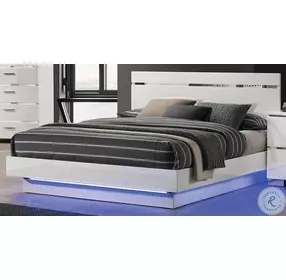 Erlach White And Chrome Low Profile Bedroom Set