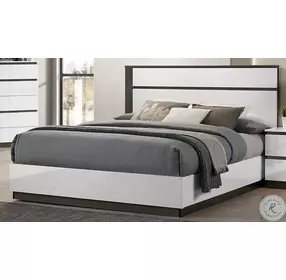 Birsfelden White And Metallic Gray Platform Bedroom Set