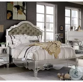 Eliora Silver Upholstered Panel Bedroom Set