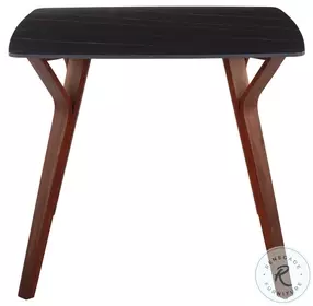 Folia Black Textured Marble And Walnut Wood Dinette Table