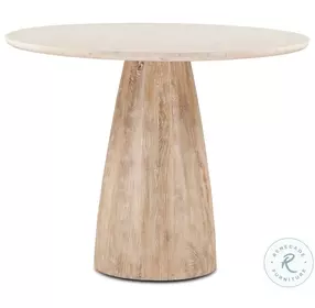 Palm Desert Natural White Marble And Modern Washed Wood Dining Table