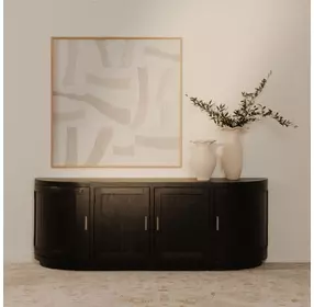 Nicola Black 4 Door Media Cabinet