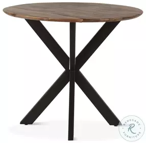 Santa Margherita Natural Mango Wood And Black Iron 42" Round Gathering Dining Table