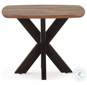 Santa Margherita Natural Mango Wood And Black Iron 28" Side Table