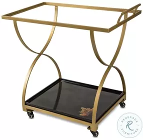 Illusions Gold And Black Serving Cart