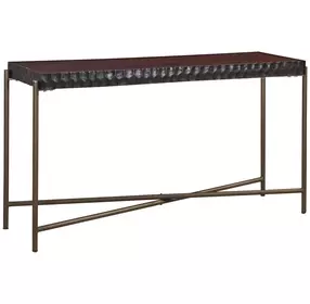 Vallarta Brown and Gold Rectangular Console Table