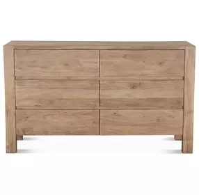 Mesa Brushed Acacia 6 Drawer Dresser