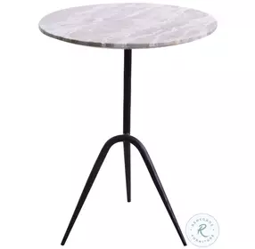 Glacier Capri Beige Marble 18" Accent Table